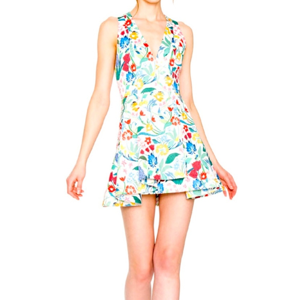 Alice + Olivia Floral Tanner Asymmetrical Dress
